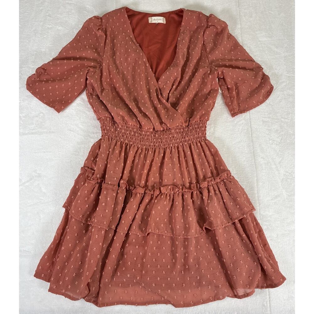NWT Altar’d State Small Terracotta Smocked Mini Dress Benefits Charity - Picture 1 of 11